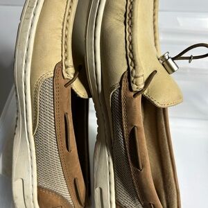 Sperry Two-Tone Beige and Brown Boat Shoes